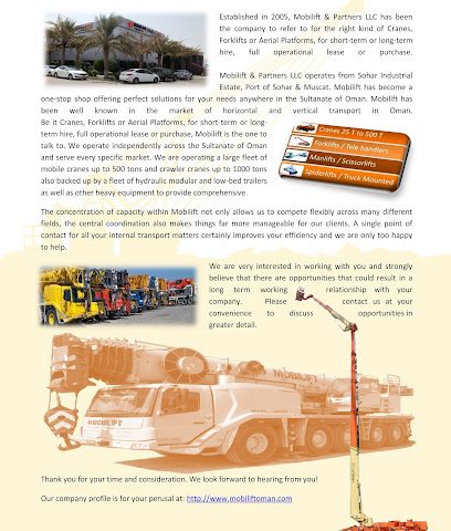 MOBILIFT & PARTNERS LLC - Sohar - +968 26 701516
